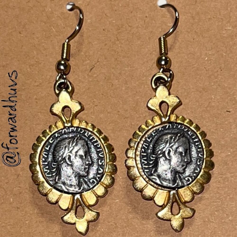 Bundle Sale 3 for $15 | Antique-Style Roman Coin Earrings – Crooked Hook Back